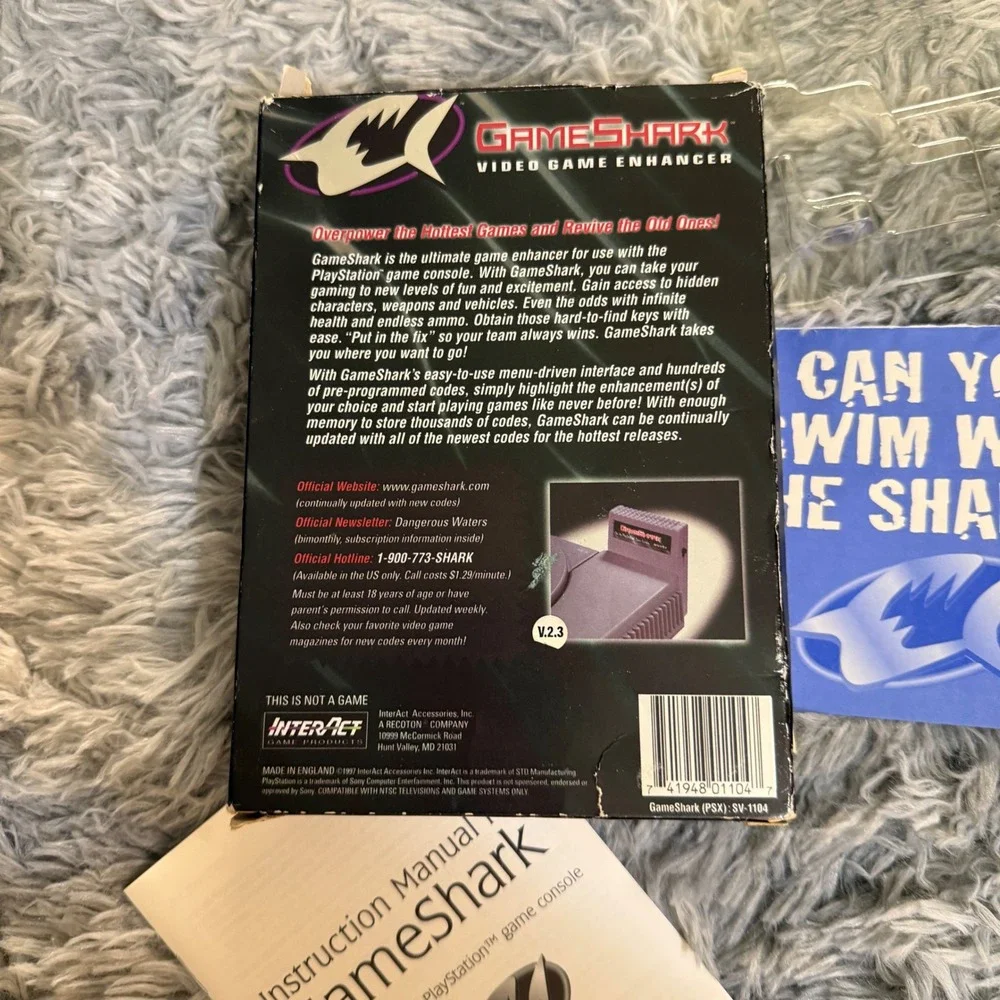 GameShark Video Game Enhancer V2.3 PlayStation PS1 Box and Manual Only No Game